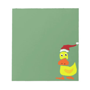 Bloc De Notas Pato amarillo agudo en Santa Hat