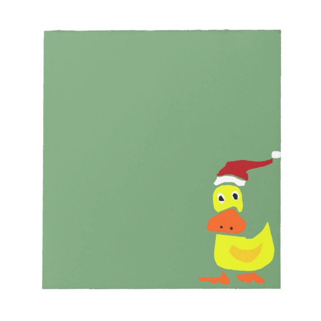 Bloc De Notas Pato amarillo agudo en Santa Hat (Frente)