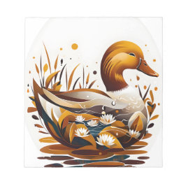 Bloc De Notas Pato artsy con estanque en Silhouette