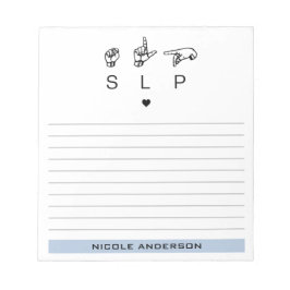 Bloc De Notas Patólogo de lenguaje de voz SLP personalizado ASL