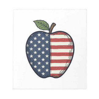 Bloc De Notas Patriotic Apple Vintage Engraving Vector Design_1