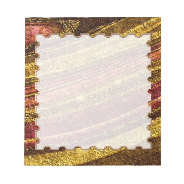 Bloc De Notas Patrón abstracto, marrón y amarillo, textura (Frente)