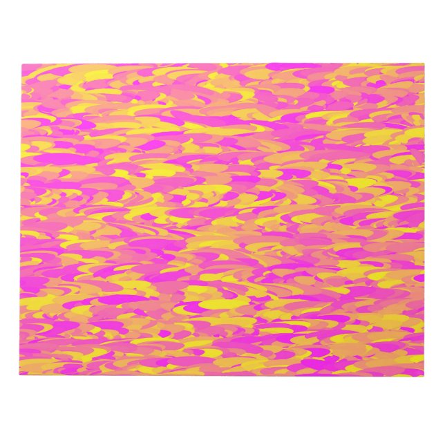 Bloc De Notas Patrón abstracto rosa amarillo naranja (Frente)