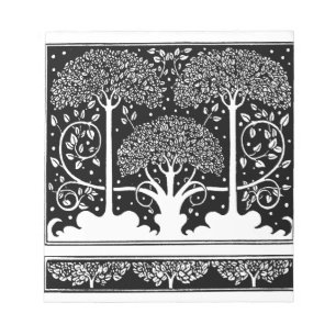 Bloc De Notas Patrón Beardsley de árbol Art Nouveau