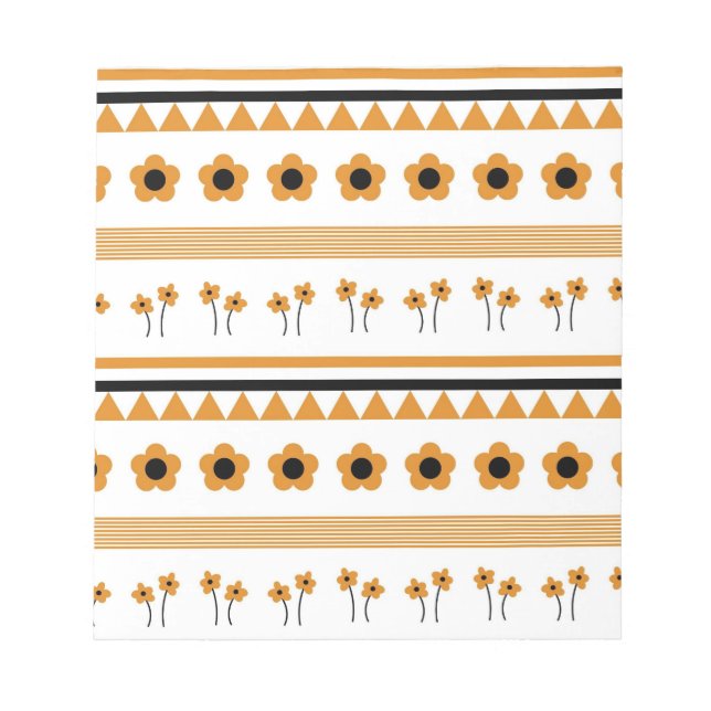 Bloc De Notas Patrón boho triángulo flor tira frontera (Frente)
