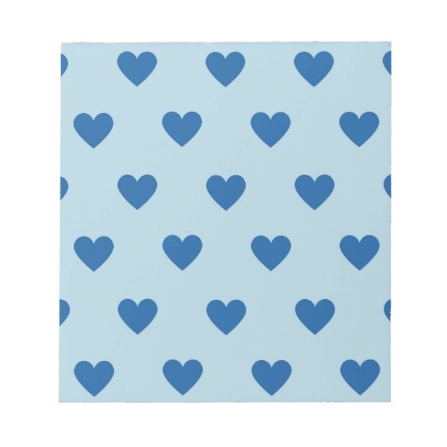 Bloc De Notas Patrón cardíaco simple de corte azul (Frente)
