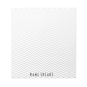 Bloc De Notas Patrón Chevron Zigzag Gris personalizado