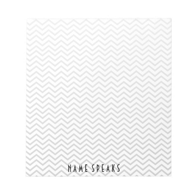 Bloc De Notas Patrón Chevron Zigzag Gris personalizado (Frente)