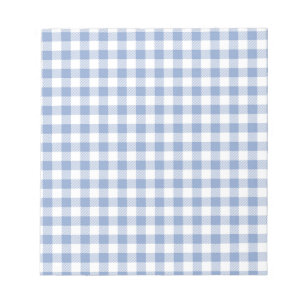Bloc De Notas Patrón clásico de Gingham azul comprobado