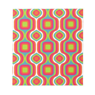 Bloc De Notas Patrón Colorfull Estilo Geométrico Vintage Cuto