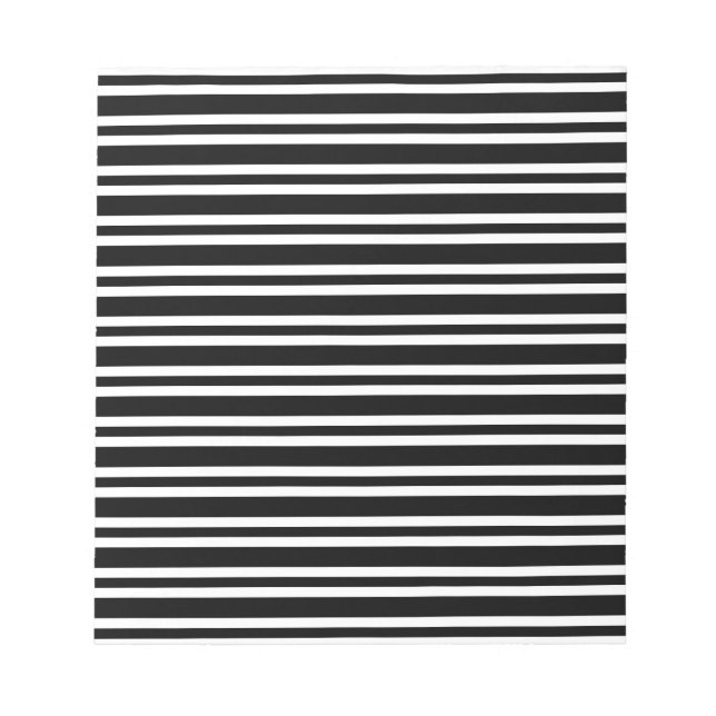 Bloc De Notas Patrón continuo de rayas blancas y negras (Frente)
