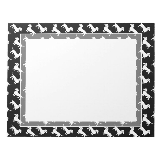 Bloc De Notas Patrón Dachshund de color personalizado (Frente)