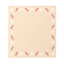 Bloc De Notas Patrón de alimentos de tocino y huevos