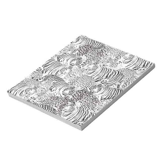 Bloc De Notas Patrón de animales de los tigres leopardos negros (Lado Izquierdo)