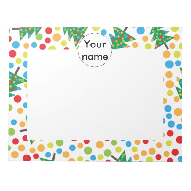 Bloc De Notas patrón de árboles de Navidad (Frente)