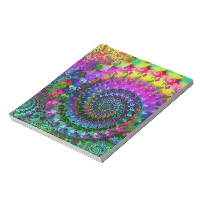 Bloc De Notas Patrón de arco iris fractal hippy (Lado Izquierdo)