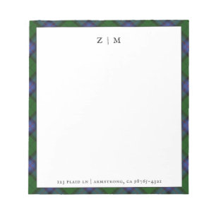 Bloc De Notas Patrón de armazón Tartan Plaid