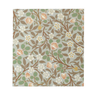Bloc De Notas Patrón de arte de flor de trébol de William Morris