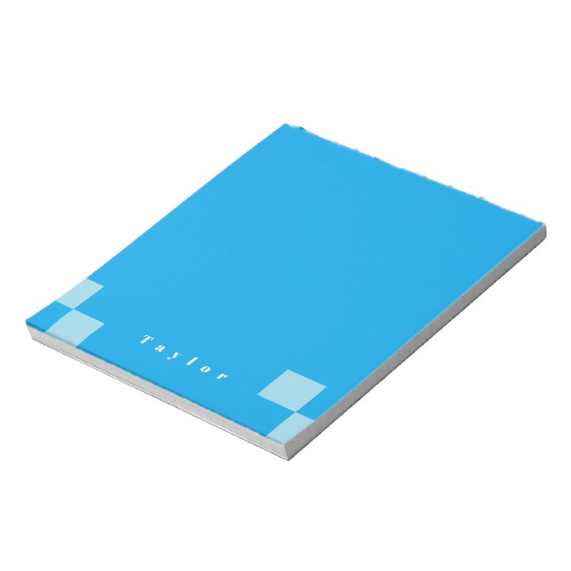 Bloc De Notas Patrón de bloques cuadrados oscuros y azul claro (Lado Izquierdo)