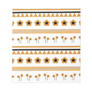 Bloc De Notas Patrón de boho de triángulo de flor de banda de bo