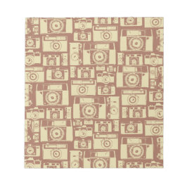 Bloc De Notas Patrón de cámara vintage en colores marrones