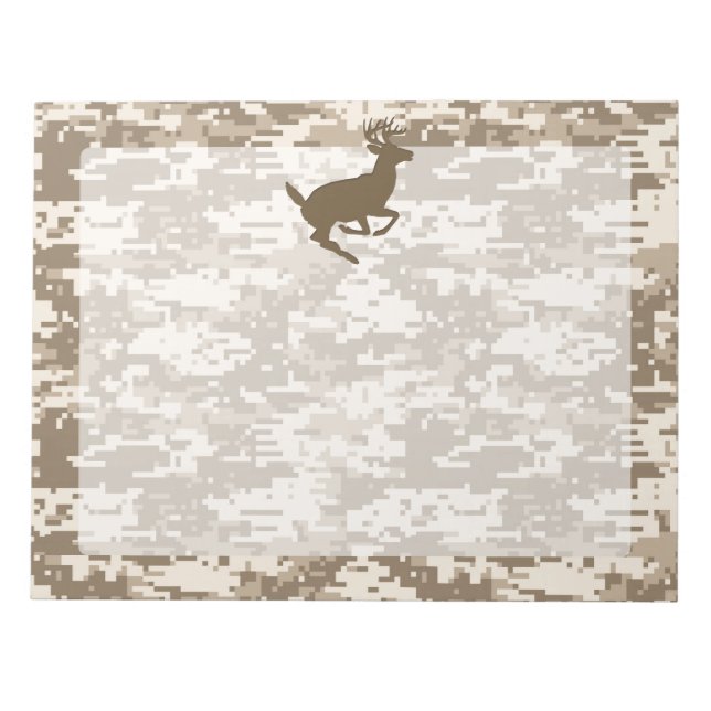 Bloc De Notas Patrón de Camuflaje Digital Deer Camo del Deer (Frente)