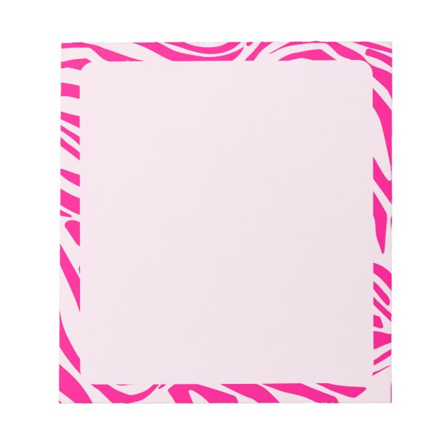 Bloc De Notas Patrón de cebra rosa (Frente)