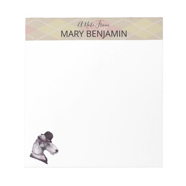 Bloc De Notas Patrón de chapa de Schnauzer de época y Gorra (Frente)