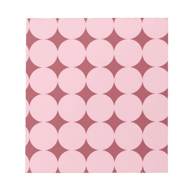 Bloc De Notas Patrón de círculo rojo rosado (Frente)