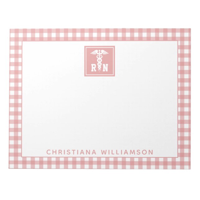 Bloc De Notas Patrón de colocación personalizado RN Enfermero re (Frente)