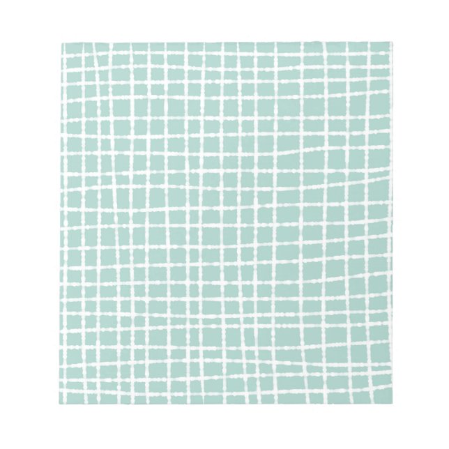 Bloc De Notas Patrón de comprobación azul Pastel Delicado y Func (Frente)