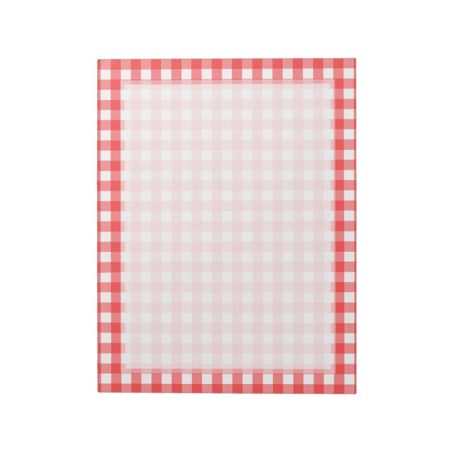 Bloc De Notas Patrón de comprobación de Gingham blanco rojo (Lado Izquierdo)