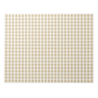 Bloc De Notas Patrón de comprobación de Gingham Gold para navida