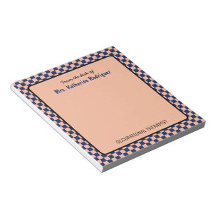 Bloc De Notas Patrón de comprobación retro personalizado Terapia