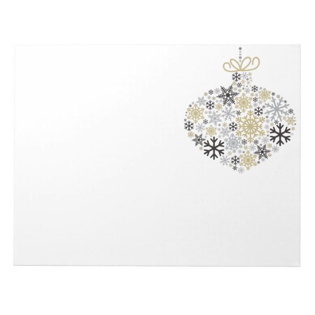 Bloc De Notas Patrón de copo de nieve navideño (Frente)