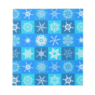 Bloc De Notas Patrón de copos de nieve azules