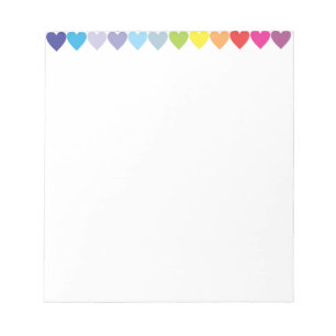 Bloc De Notas Patrón de corazón de arcoiris colorido