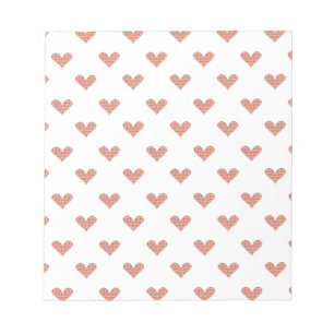 Bloc De Notas Patrón de Corazones de Rosa