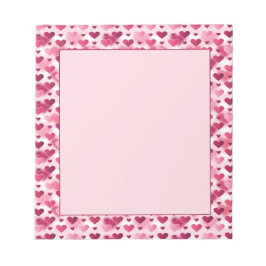 Bloc De Notas Patrón de Corazones Rosados - Tema del Día de San