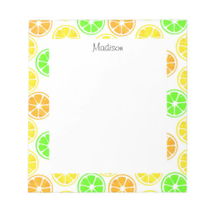 Bloc De Notas Patrón de cortes de Naranja de limón de color de a