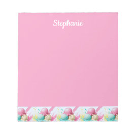 Bloc De Notas Patrón de crema de hielo sobre nombre personalizad