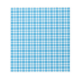 Bloc De Notas Patrón de Cuadro Escocés Azul Blanco
