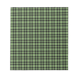 Bloc De Notas Patrón de Cuadro Escocés Verde Negro