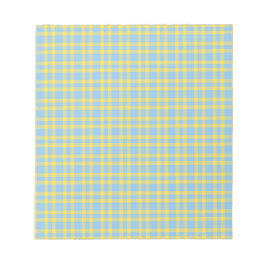 Bloc De Notas Patrón de cuadros azul amarillo