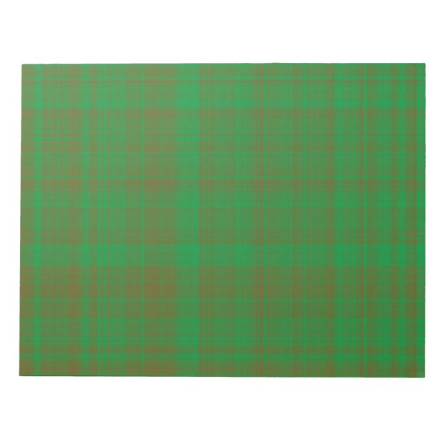 Bloc De Notas Patrón de cuadros escoceses verde marrón (Frente)