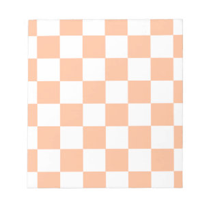 Bloc De Notas Patrón de cuadros gingham de fuzz de melocotón