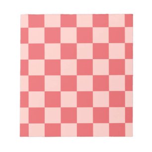 Bloc De Notas Patrón de cuadros gingham rosa rojo