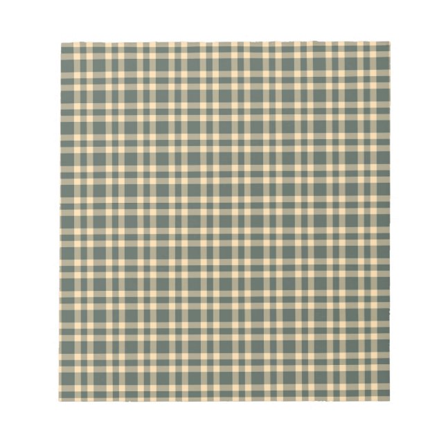 Bloc De Notas Patrón de Cuadros Verde Amarillo (Frente)