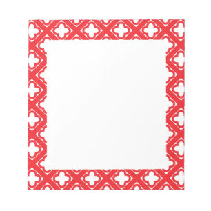 Bloc De Notas Patrón de cuatrefoil rojo