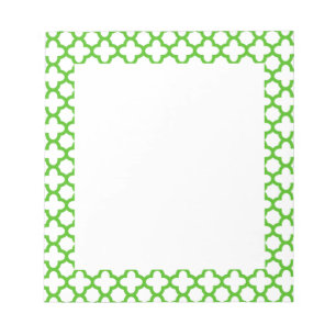 Bloc De Notas Patrón de cuatrefoil verde de Kelly